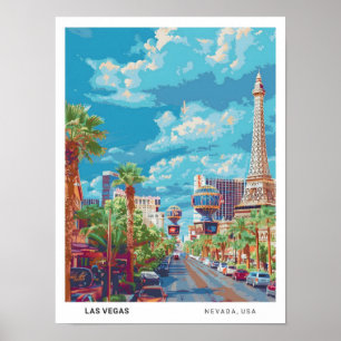 Poster Céu Azul em Las Vegas Nevada Viagens vintage dos E