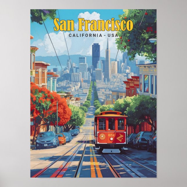 Poster Céu Azul em São Francisco Califórnia EUA (Frente)