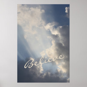 Poster Céu Azul Inspiron Sunbeams