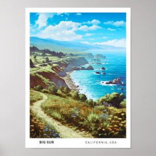 Poster Céu Azul na Grande Sur, Califórnia, EUA, Viagens v