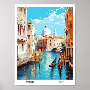 Poster Céu Azul na Viagens vintage de Veneza Itália