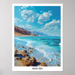 Poster Céu Azul na Viagens vintage do Mar Morto