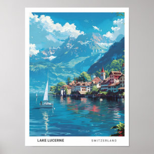 Poster Céu azul no lago Lucerne Suiça