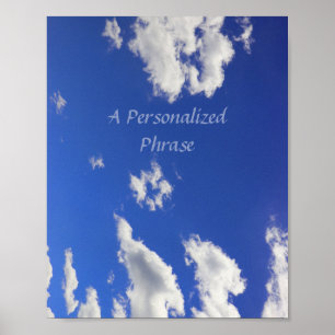 Poster Céu Azul Profundo Nuvens Brancas Fofas, Foto