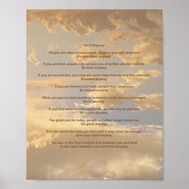 Pôster Céu Brilhante Faça-O Mesmo Assim (Frente)