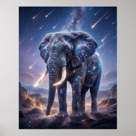 Poster Céu da Queda Estelar do Elefante Galáctico