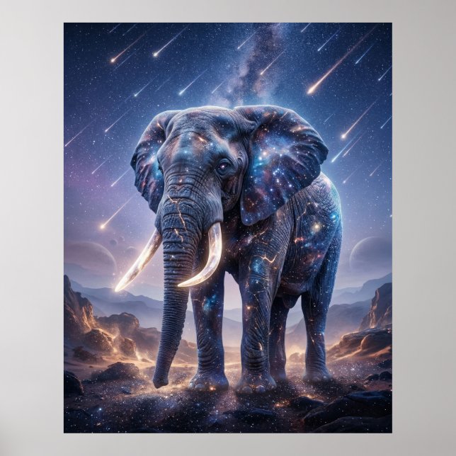 Poster Céu da Queda Estelar do Elefante Galáctico (Frente)