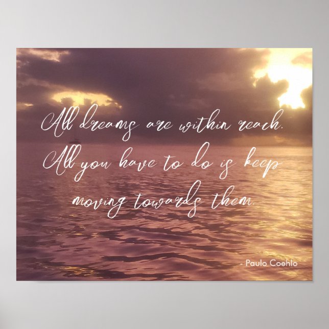 Poster Céu de Oceano Tempestuoso Motivacional Poderoso (Frente)