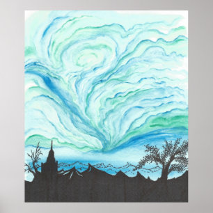 Pôster Céu do verde azul