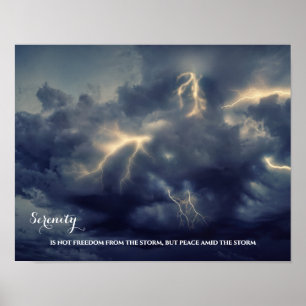 Poster Céu Escuro - Citação de Serenidade Inspiraciona
