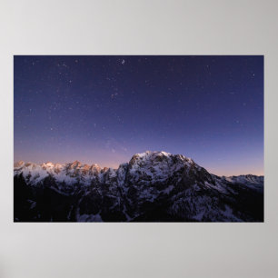 Poster céu estrelado acima das montanhas