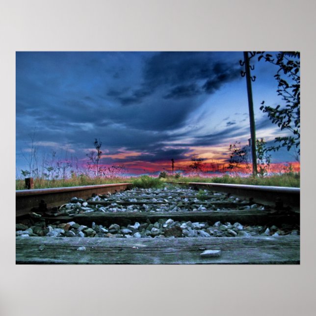 Pôster Céu Incrível sobre a ferrovia (Frente)