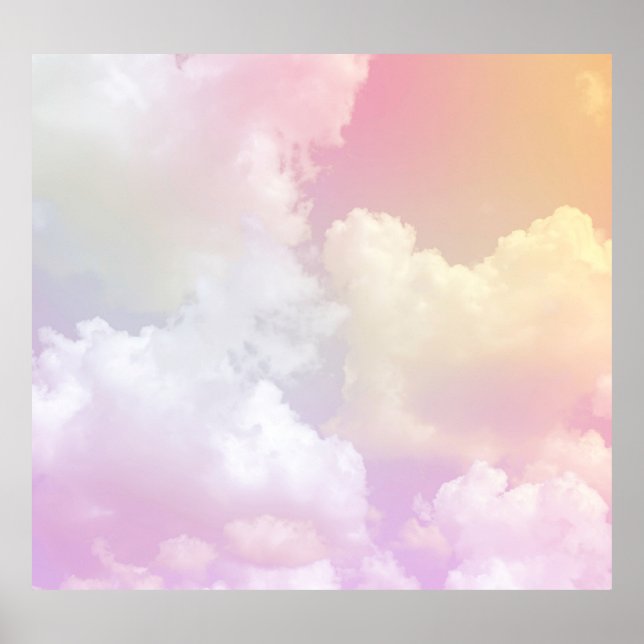 Poster Céu Laranja Cor-de-Rosa Suave: Fluffy (Frente)