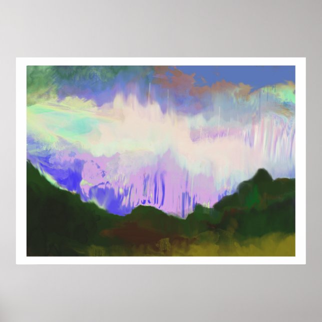 Pôster Céu lilac e montanha (Frente)