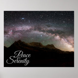 Poster Céu nocturno da montanha da paz & da serenidade