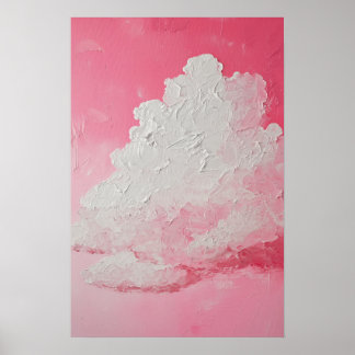 Poster Céu rosa e nuvens brancas