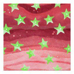 Pôster céu vermelho com estrelas