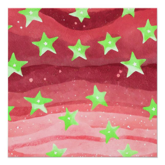 Pôster céu vermelho com estrelas (Frente)