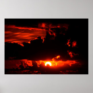 Pôster céu vermelho escuro