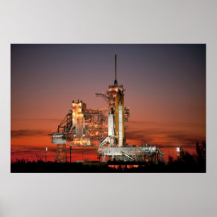 Poster Céu Vermelho para o Lançamento do Ônibus Espacial 