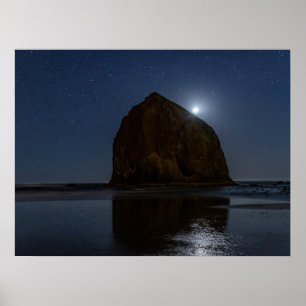 Poster Céus Acima de Haystack Rock   Cannon Beach, Oregon