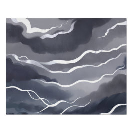 Pôster Céus Tempestuosos | Cartão de Aquarela Escura