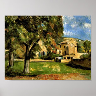 Pôster Cezanne - Árvores de castanha em Jas de Bouffan