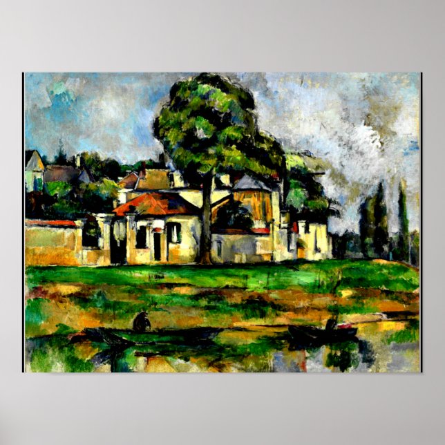 Poster Cezanne - Bancos da Marne, (Frente)