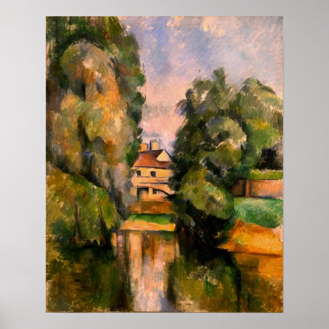 Poster Cézanne - Casa de Campo Perto de um Rio (Frente)