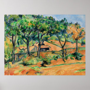 Poster Cezanne - Casa na Provença, trabalho de arte popul