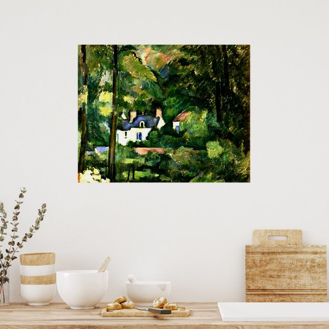 Poster Cezanne - Casas na Vegetação-1881 (Cozinha)