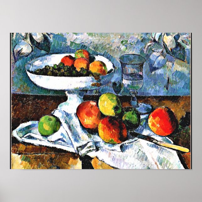 Poster Cezanne - Compotier, Glass and Apple (Frente)