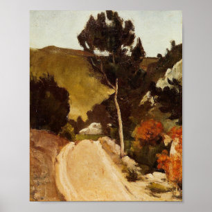 Poster Cezanne - Estrada em Provença, pintura de arte