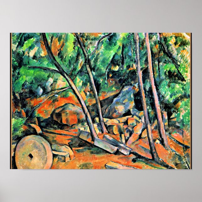Poster Cezanne - Florestas com Millstone (Frente)