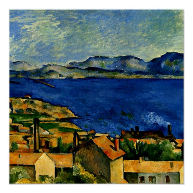 Pôster Cezanne - Golfo de Marselha visto de L'Estaque (Frente)