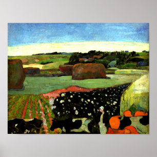 Poster Cezanne - Haystacks na Bretanha