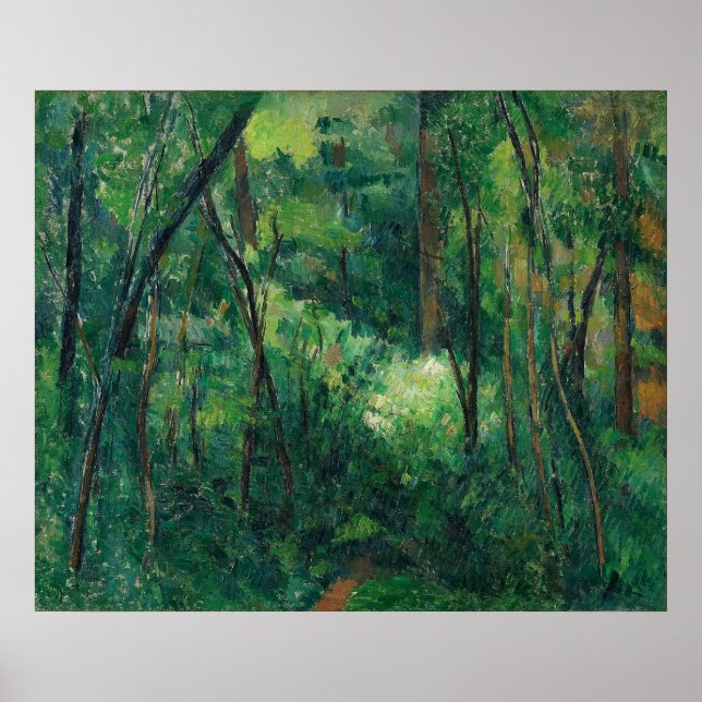Pôster Cézanne, Interior de uma floresta (Frente)