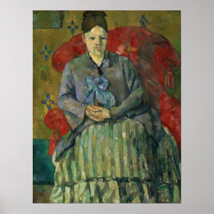 Poster Cézanne - Madame Cézanne Em Uma Cadeira Vermelha