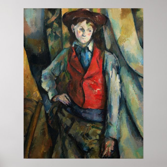Poster Cézanne - Menino Em Um Casaco Vermelho (Frente)