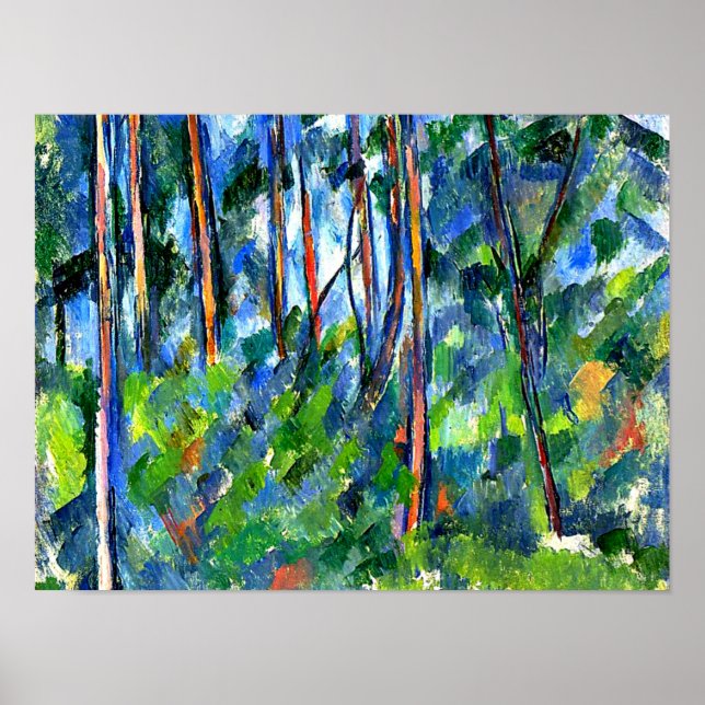 Poster Cezanne - Na floresta, famosa pintura (Frente)