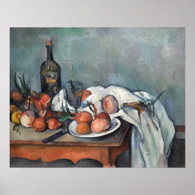 Poster Cézanne - Natureza-Morta com Cebolas (Frente)