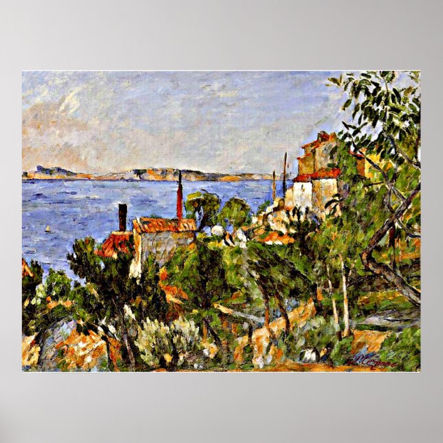 Poster Cezanne - Paisagem, Estudo após a Natureza, (Frente)