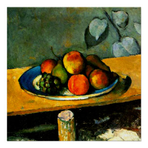 Pôster Cezanne - Pêssegos, Peras e Uvas