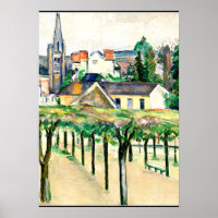 Cezanne - Praça da Aldeia, arte fina