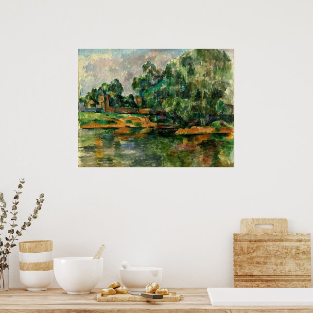 Poster Cezanne - Riverbank (Cozinha)