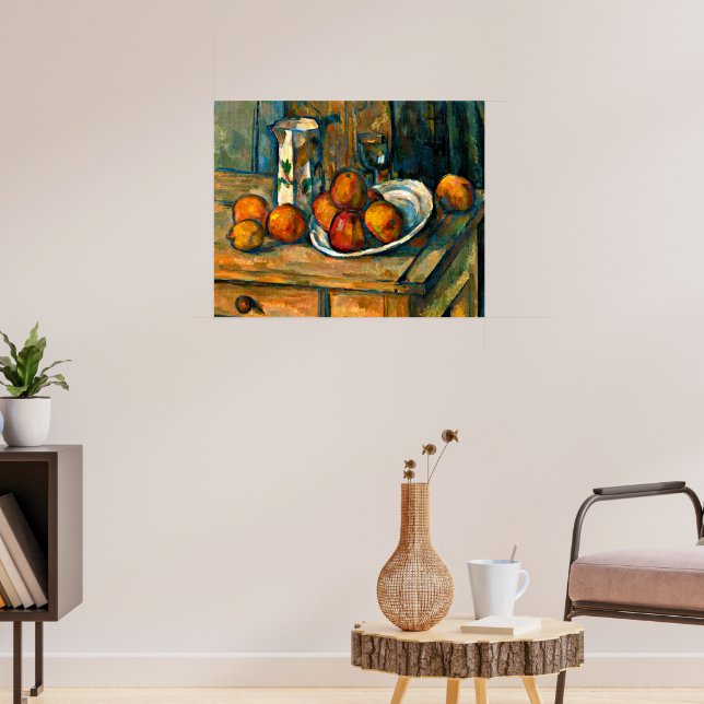 Poster Cezanne - Vida tranquila com Jug de Leite e Fruta (Sala de Estar 3)