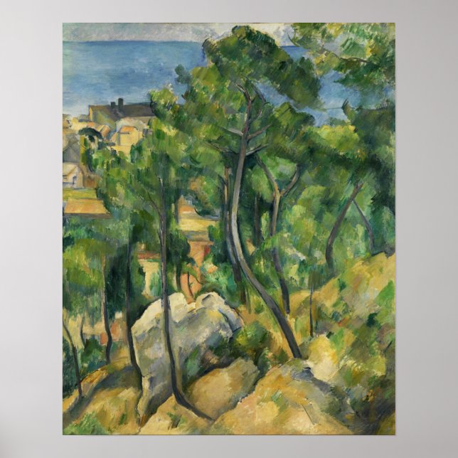 Poster Cézanne - Vista do Mar em L'Estaque (Frente)