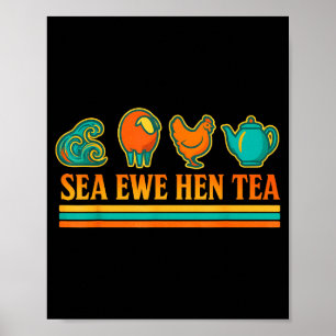 Poster Chá da Ovelha Marinha Dizia Piada Divertida Estilo