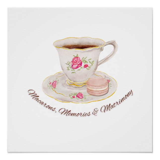 Pôster Chá da Tarde Elegante Chá de Noiva Despedida de So (Frente)