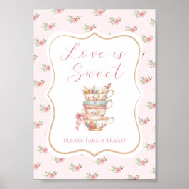 Poster Chá da Tarde para Noiva - O Amor é Doce Brinde